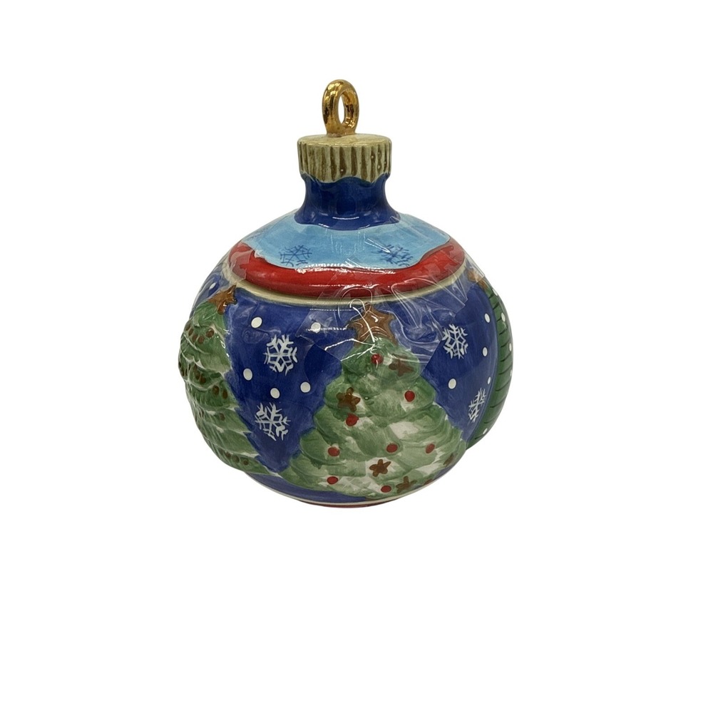 VTG WCL Ceramic Christmas Ornament Shaped Cookie Jar Canister Holiday Decor